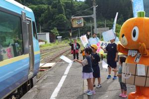 ナイトトレインをお出迎えするかぼまる